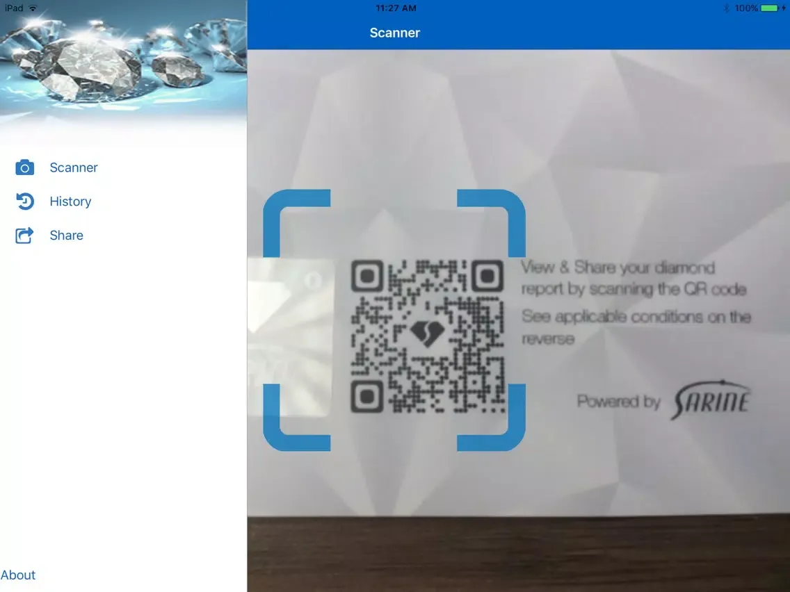 Tangkapan layar Sarine QR Launcher iPad 