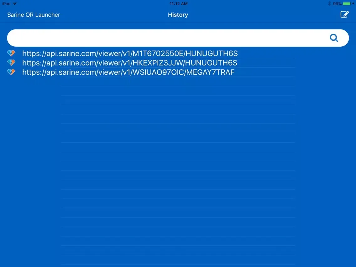 Tangkapan layar Sarine QR Launcher iPad 