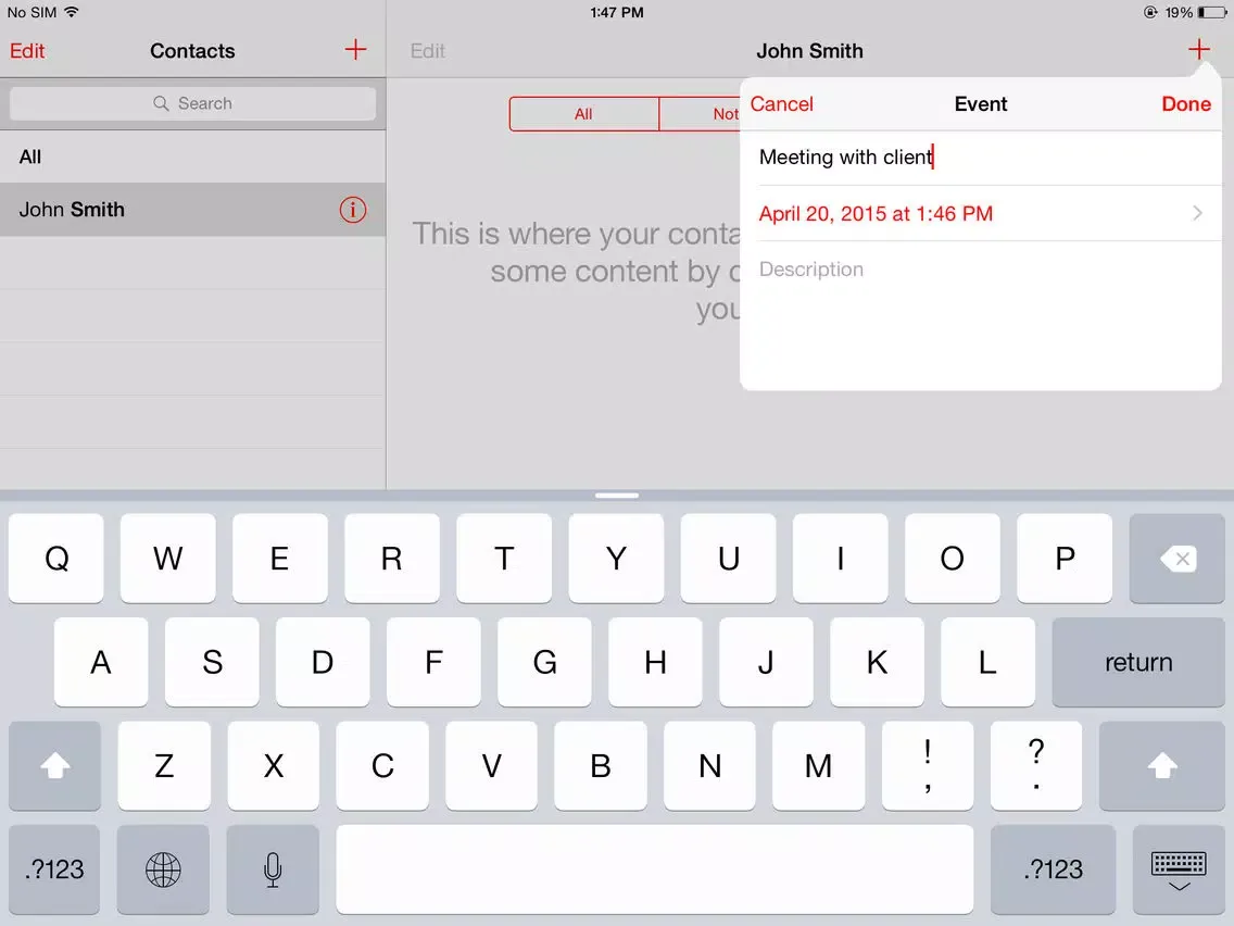 Capturas de tela do Organizer - Address Book, Photo Album, and Calendar iPad 