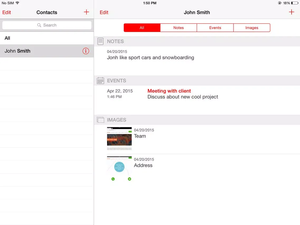 Capturas de tela do Organizer - Address Book, Photo Album, and Calendar iPad 