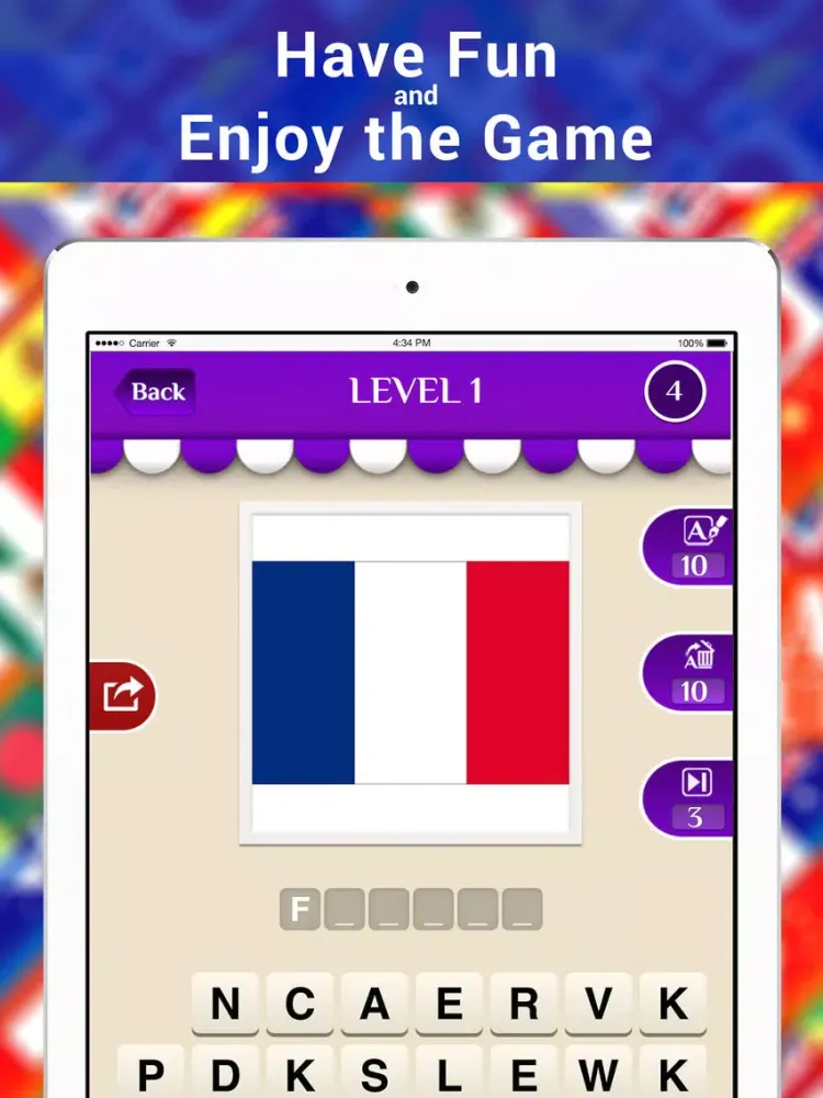 Flag Quiz! - Guessing Country Names from Flags iPad  Screenshots