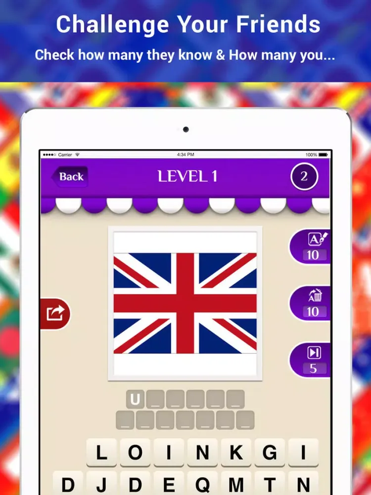 Flag Quiz! - Guessing Country Names from Flags iPad  Screenshots