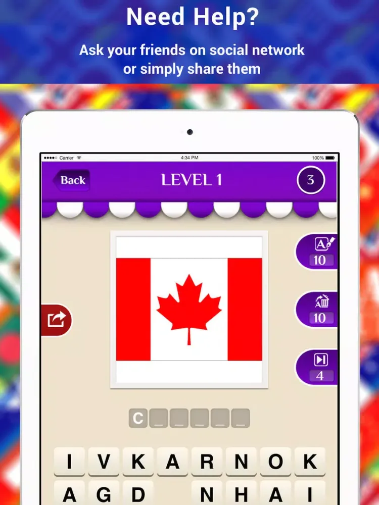Flag Quiz! - Guessing Country Names from Flags iPad  Screenshots