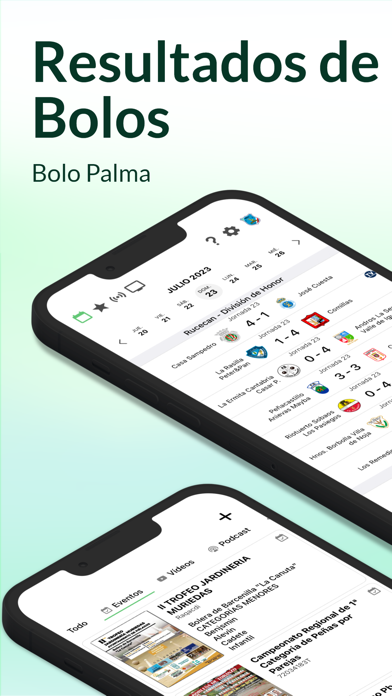 Tangkapan skrin Resultados de Bolos