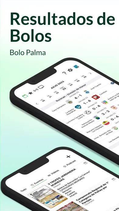 Capturas de pantalla de Resultados de Bolos