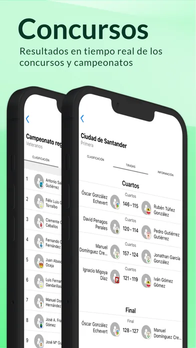 Capturas de pantalla de Resultados de Bolos