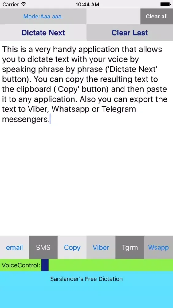 Tangkapan skrin Simply Voice Dictation