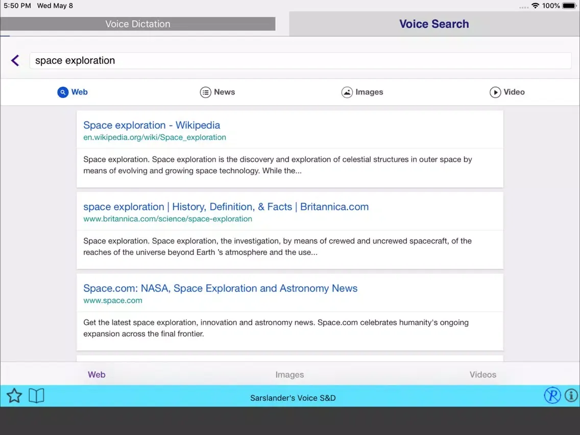 Voice Search & Voice Dictation iPad  स्क्रीनशॉट
