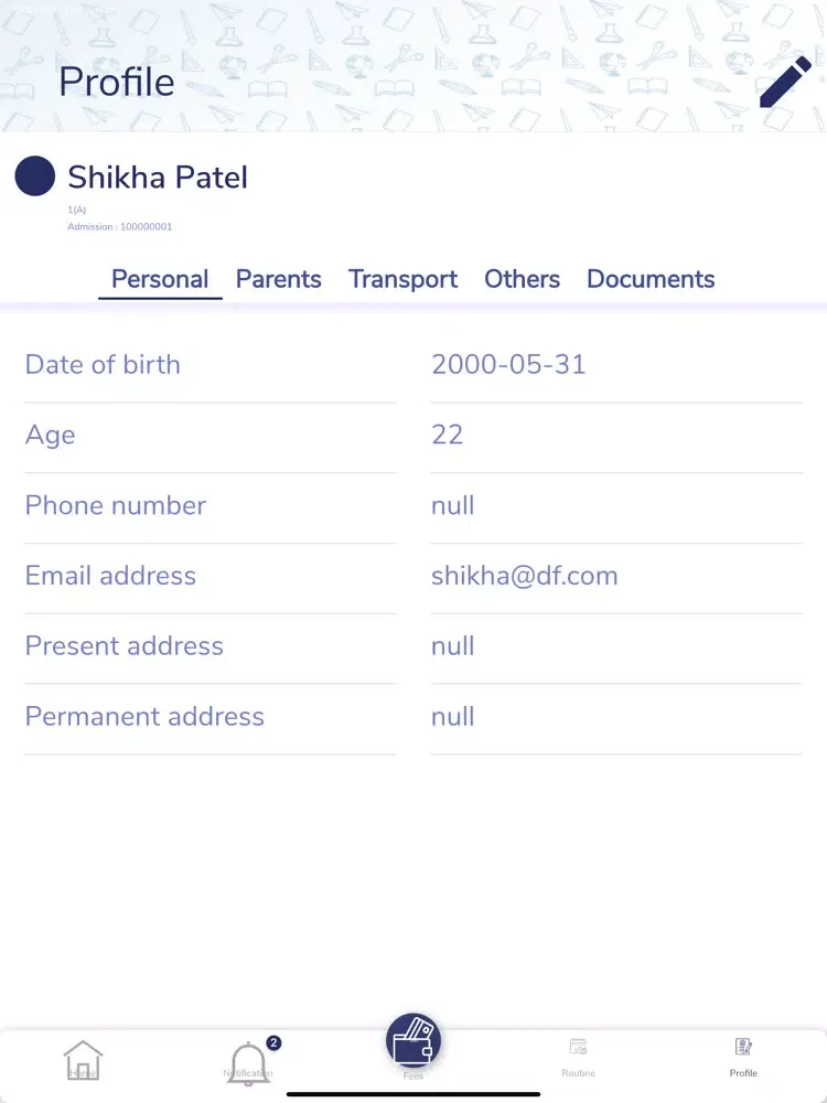 Ảnh chụp màn hình của Saraswati Vidhya Mandir iPad 
