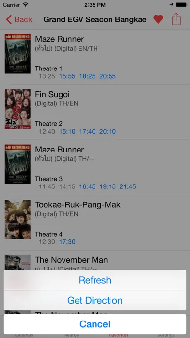 Thai Showtimes Screenshots