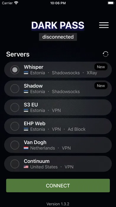 Screenshot di Dark Pass