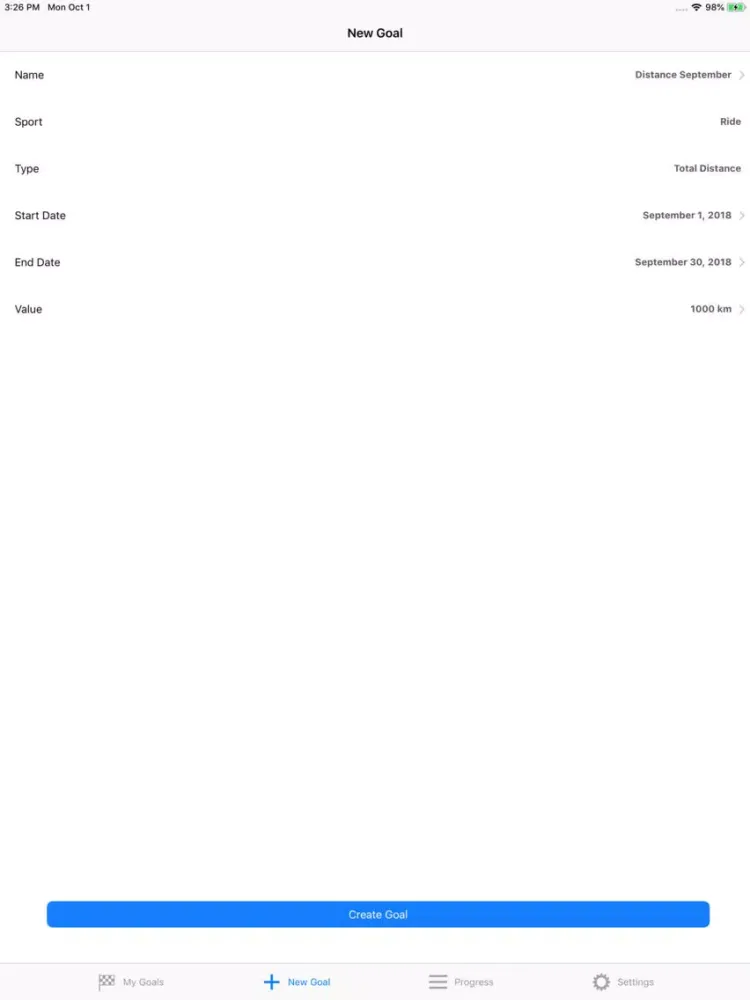 Ảnh chụp màn hình của Cycling And Running Goals iPad 