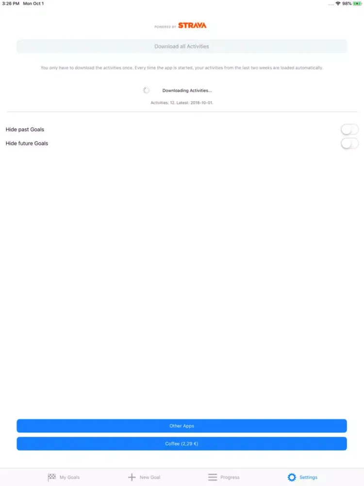 Ảnh chụp màn hình của Cycling And Running Goals iPad 