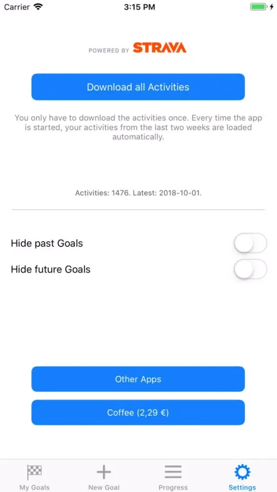 Ảnh chụp màn hình của Cycling And Running Goals