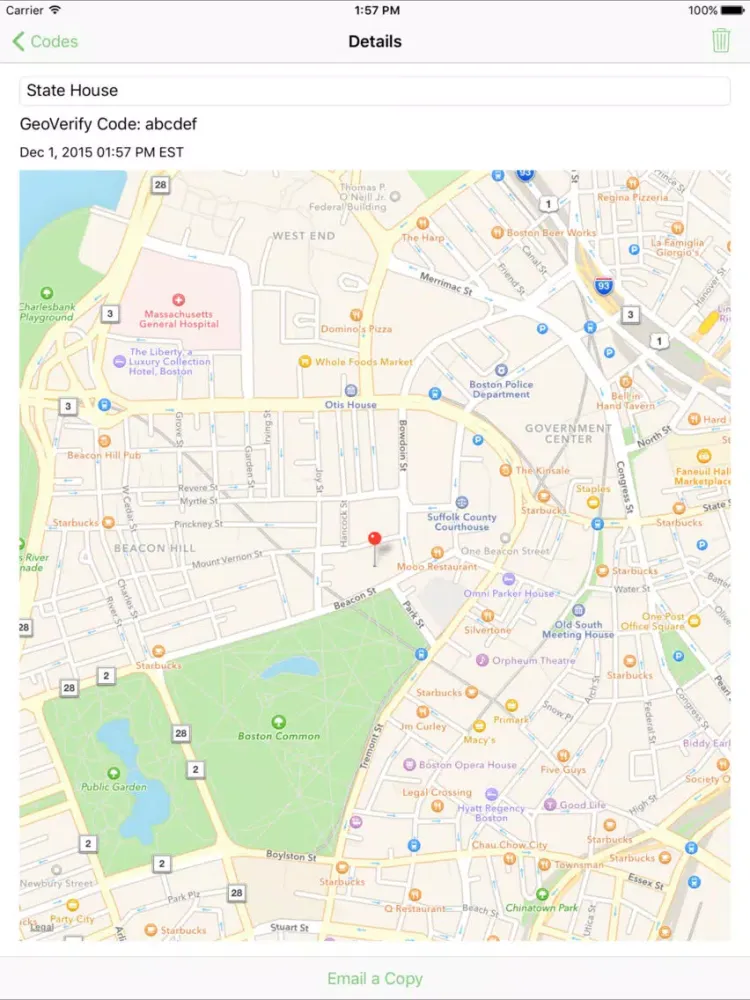 Zrzuty ekranu GeoVerify iPad 