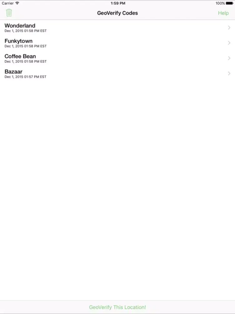 Zrzuty ekranu GeoVerify iPad 