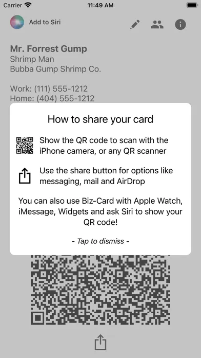 Zrzuty ekranu Biz-Card App