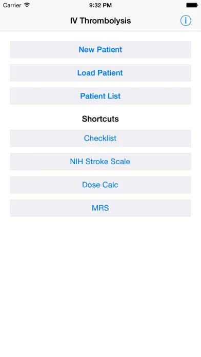 Capturas de tela do IV Stroke Thrombolysis