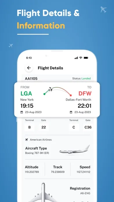 Screenshot di Flight Tracker, Flight Radar