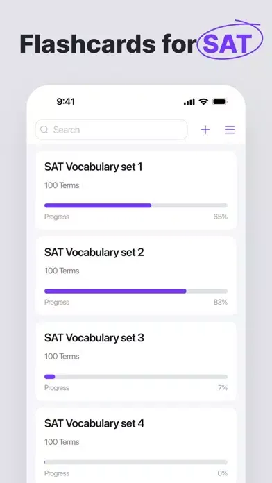 Ảnh chụp màn hình của SAT Prep Flash Cards
