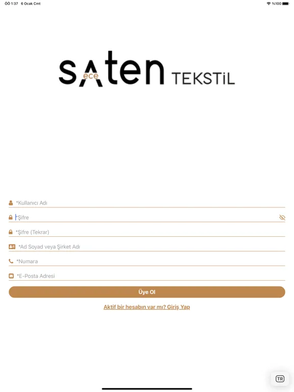 Saten Tekstil B2B iPad 應用截圖