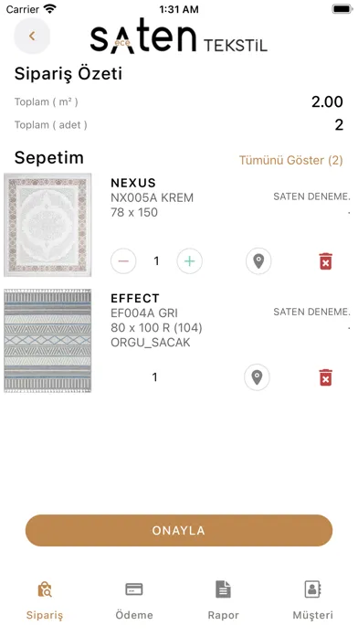 Saten Tekstil B2B應用截圖
