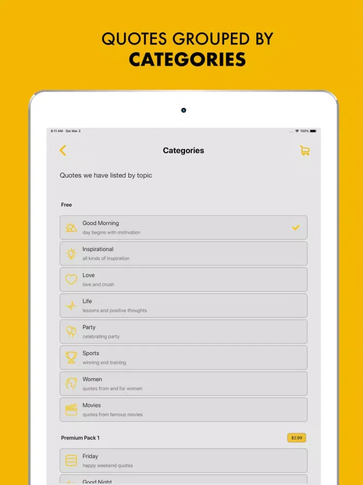 Positive Quotes Daily iPad 應用截圖