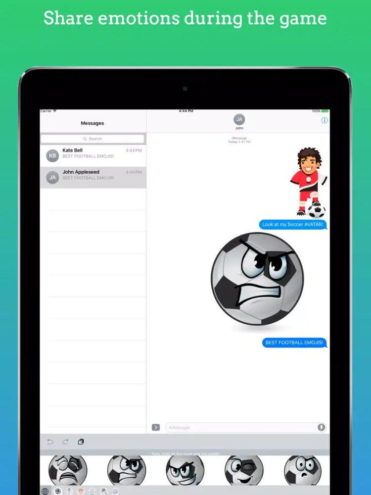 FootMoji PRO - Soccer Emoji & Stickers iPad 应用截图