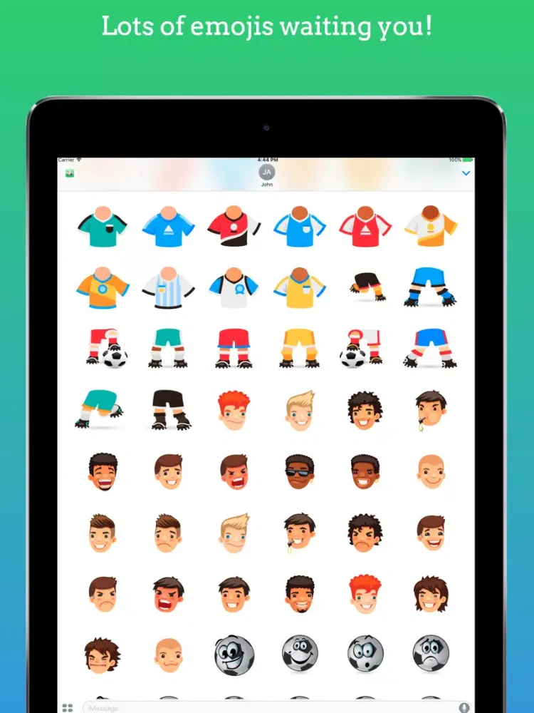 FootMoji PRO - Soccer Emoji & Stickers iPad 应用截图