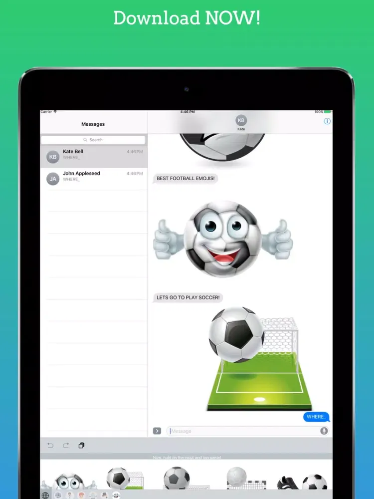 FootMoji PRO - Soccer Emoji & Stickers iPad 应用截图