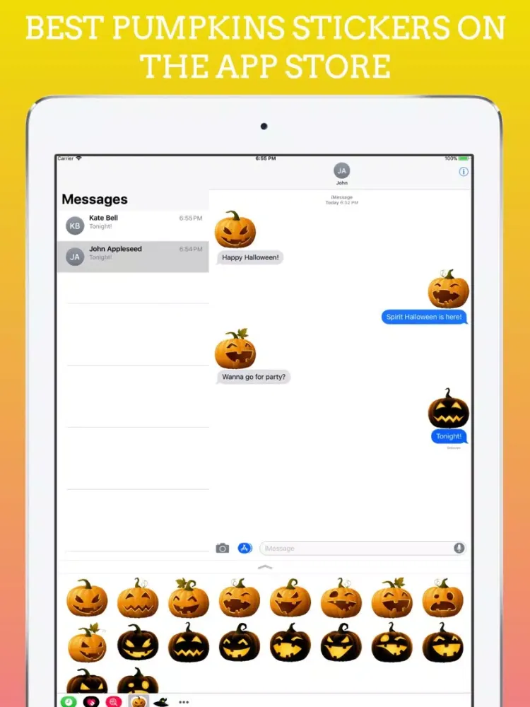 Ảnh chụp màn hình của Pumpkings Halloween Emoji iPad 