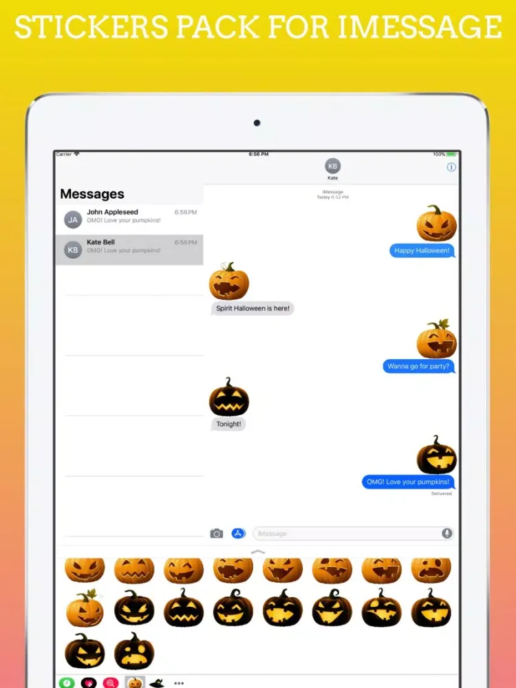 Ảnh chụp màn hình của Pumpkings Halloween Emoji iPad 