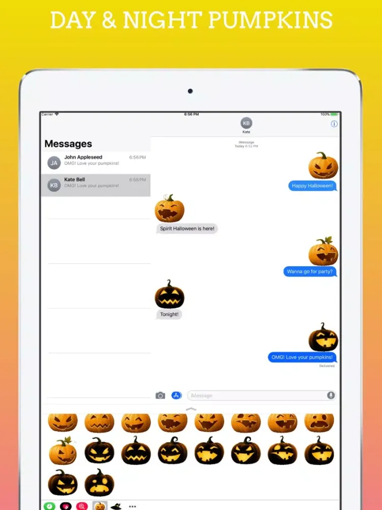 Ảnh chụp màn hình của Pumpkings Halloween Emoji iPad 
