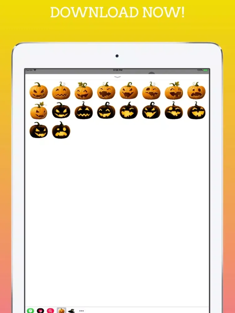 Ảnh chụp màn hình của Pumpkings Halloween Emoji iPad 