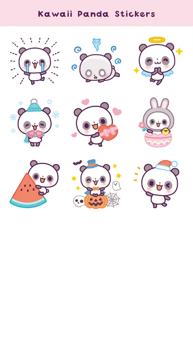 Captures d'écran de Kawaii Panda Stickers (JP)