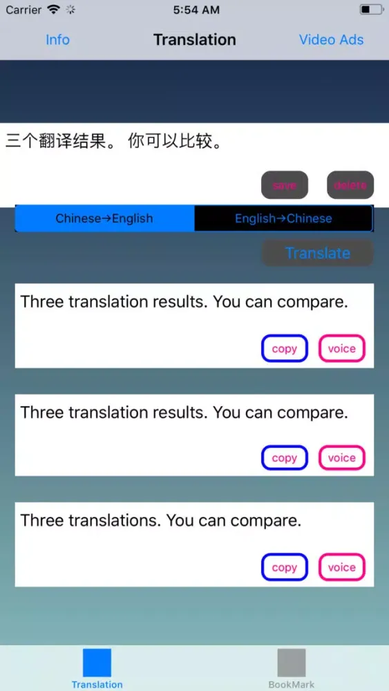Capturas de tela do Chinese to English Translator