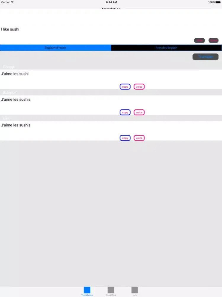 Zrzuty ekranu English to French Translator - French to English Language Translation & Dictionary iPad 
