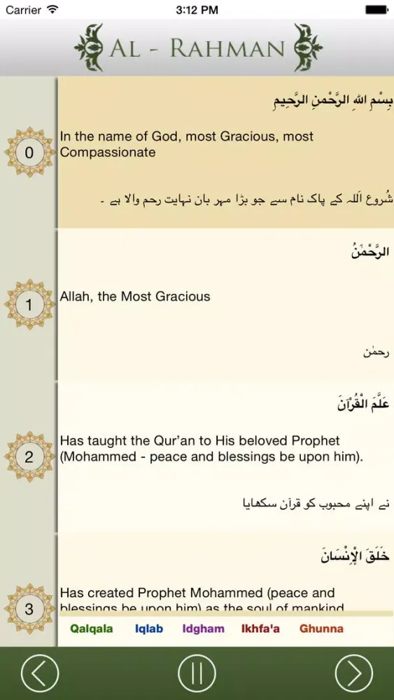 Capturas de pantalla de Surah Rahman - English Urdu Translation - Audio Recitation.