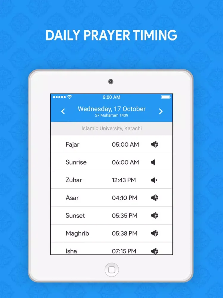 Muslim - Azan, Qibla, Hijri iPad 應用截圖