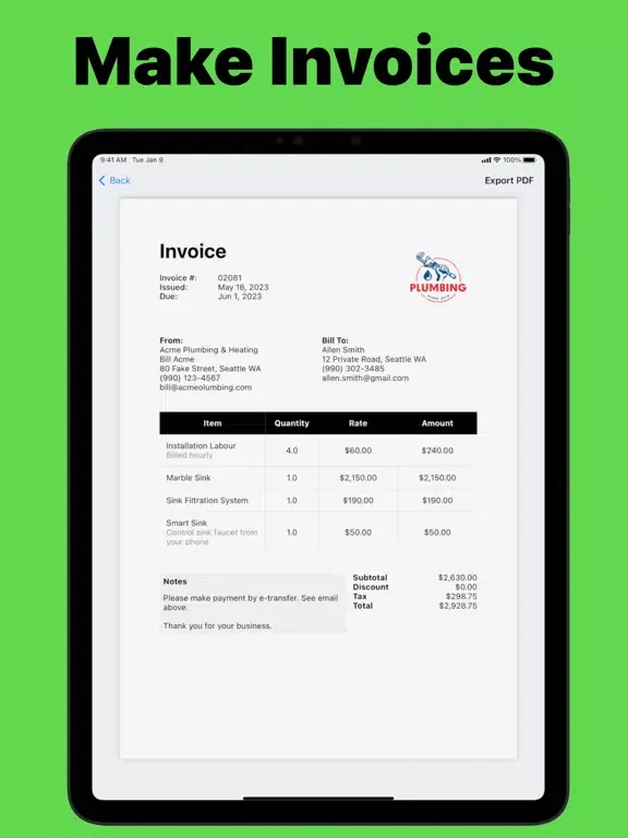 Invoice Forms — Receipt Maker iPad  Ekran Görüntüleri