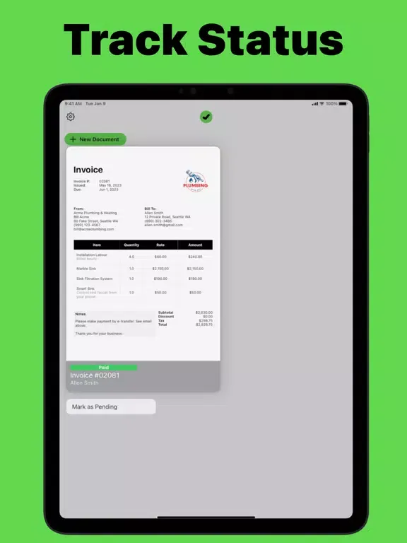 Invoice Forms — Receipt Maker iPad  Ekran Görüntüleri