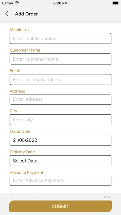 SatvaGold Order Department Screenshots
