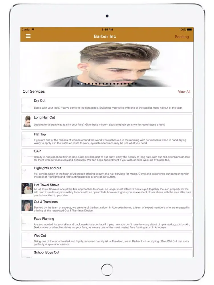 Barber Inc iPad 应用截图