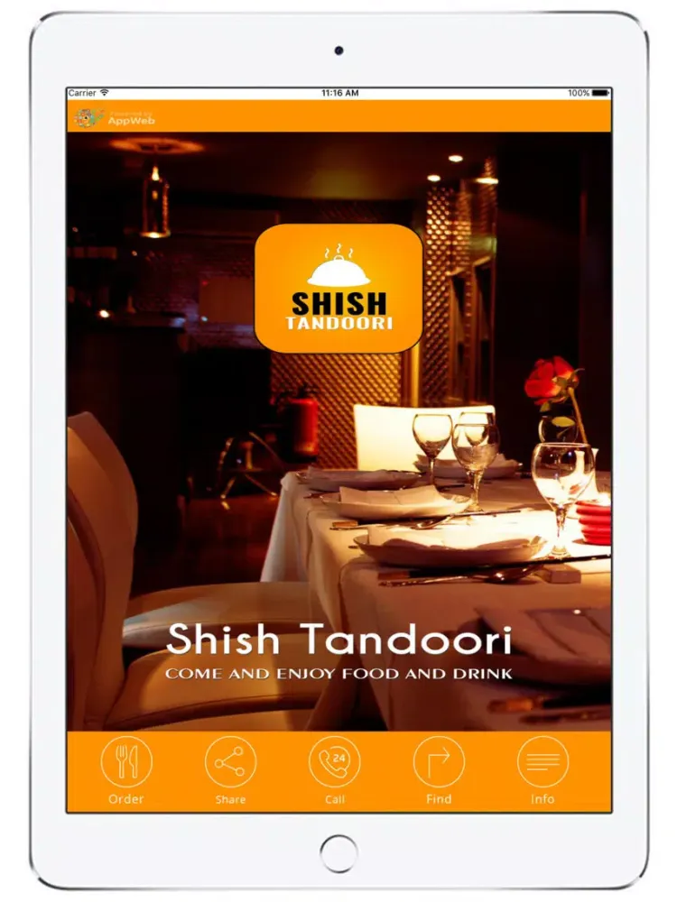 Capturas de tela do Shish Tandoori iPad 