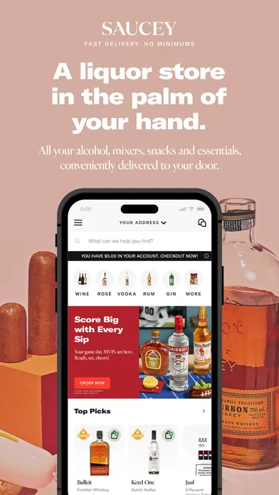 Saucey: Alcohol Delivery Screenshots