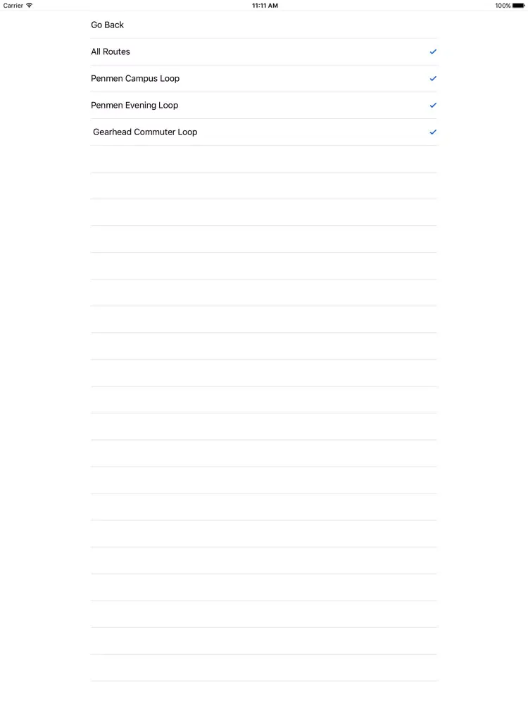 Tangkapan skrin SNHU Campus Shuttle iPad 
