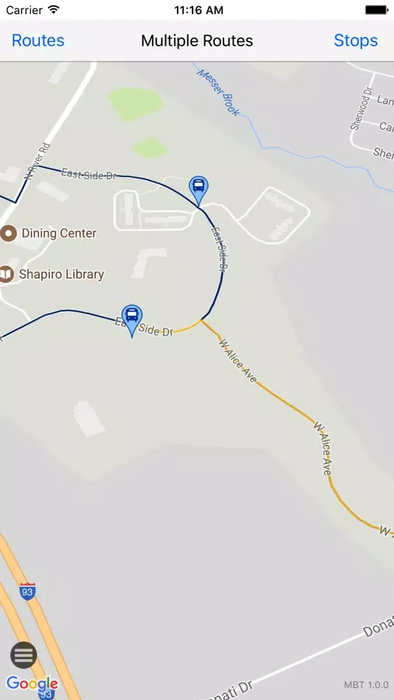 Tangkapan skrin SNHU Campus Shuttle