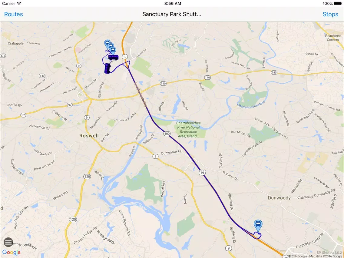 Tangkapan skrin SP Shuttle iPad 