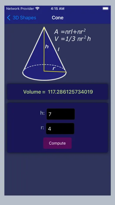Capturas de tela do Area and Volume Calc lite