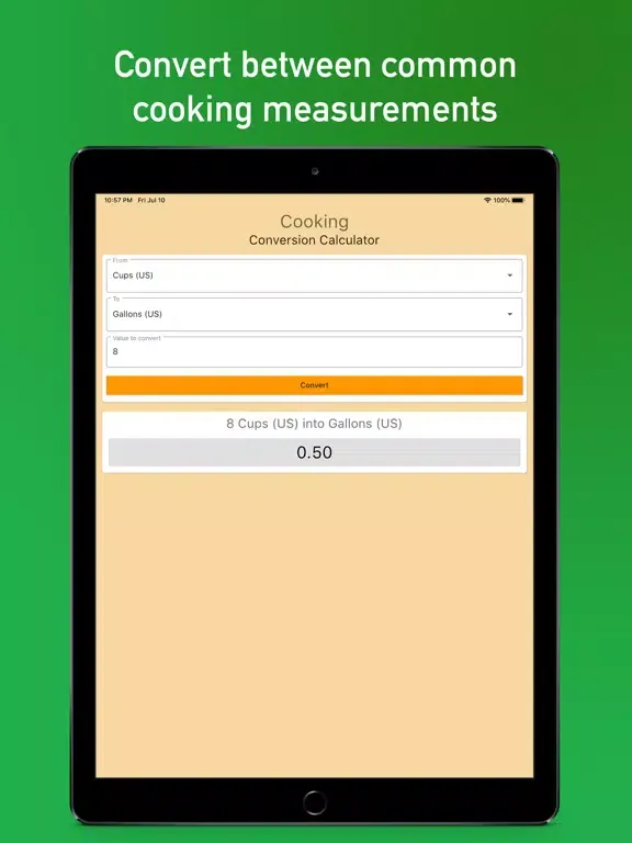 Cooking Conversion Calculator iPad  Ekran Görüntüleri